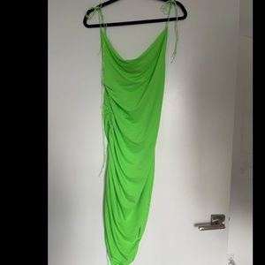 NEON green slinky dress Brand new size L
